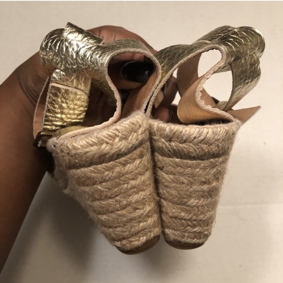 J Crew Corsica Gold Leather Espadrilles - Picture 5 of 7